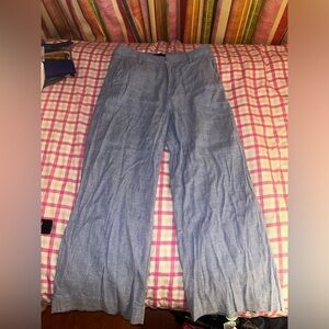 100% linen wide leg pants